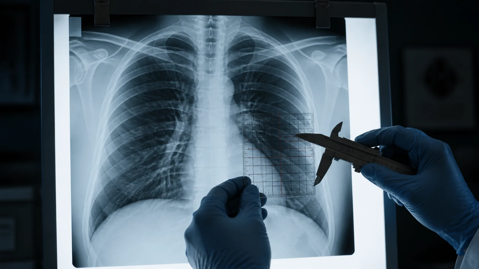 Editorial illustration: Microsoft adds precise measurement tools to Qwen for radiology