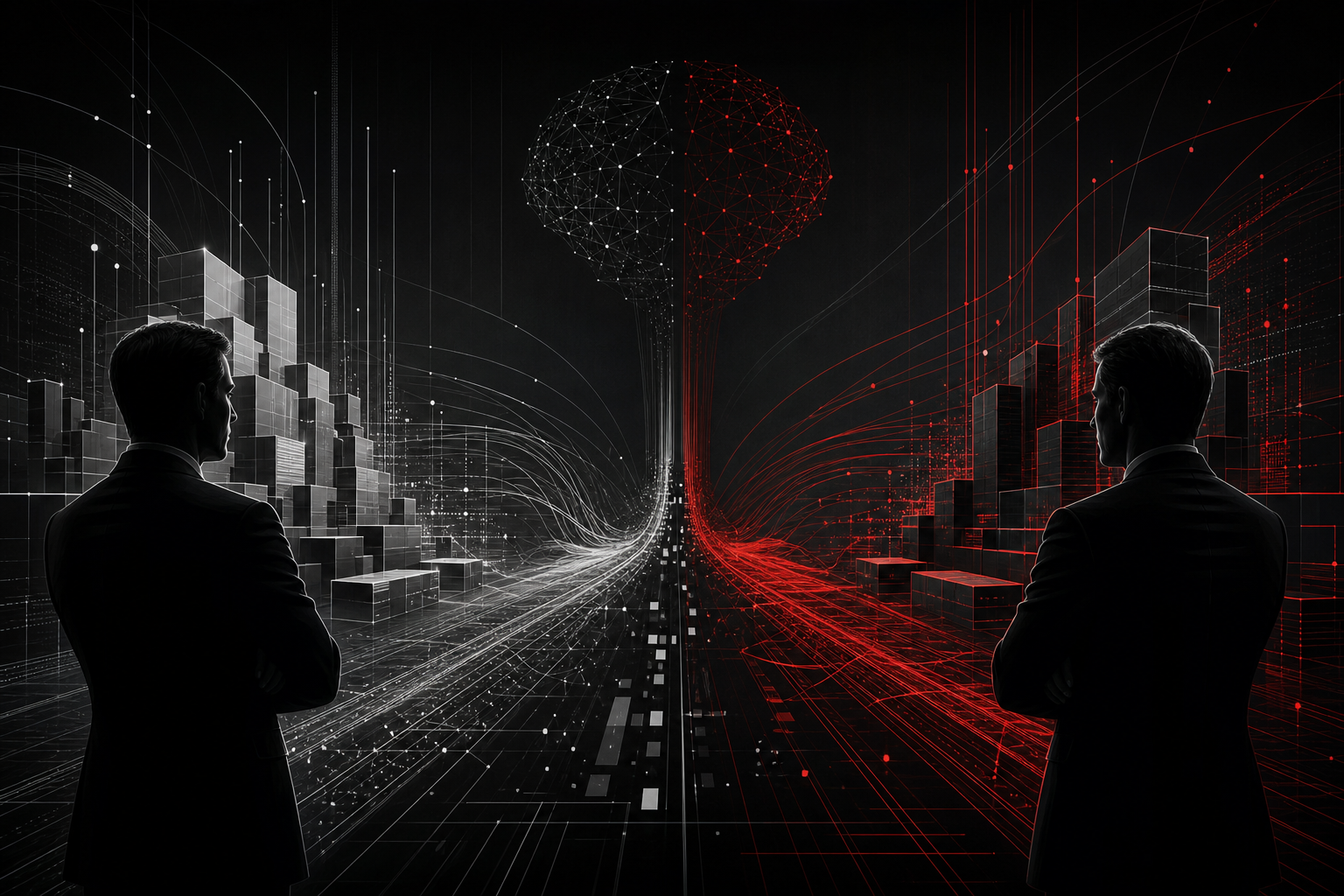 Editorial illustration: Enterprise AI lacks loyalty as companies chase the latest model release