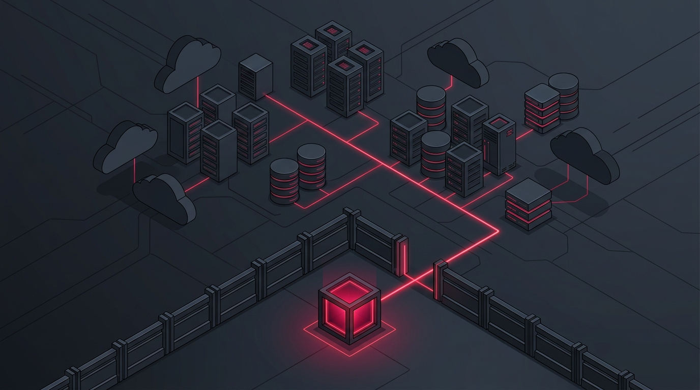 Editorial illustration: The agent did not hack model isolation, but production infrastructure via a customer flaw