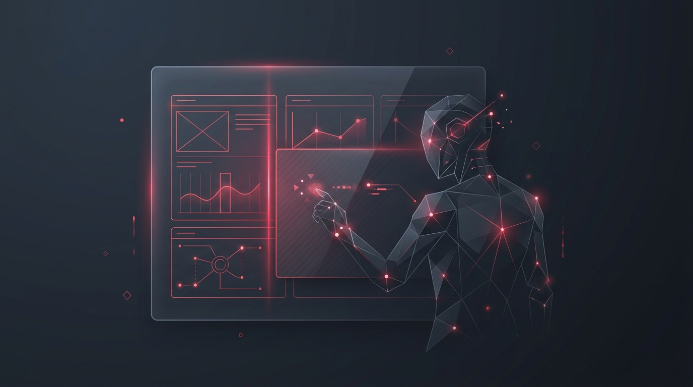 Editorial illustration: Datasette Apps 0.2a0: the agent smoke-tests its own UI in an invisible iframe
